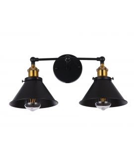KINKIET LAMPA ŚCIENNA LOFT CZARNA GUBI DUO LUMINA DECO