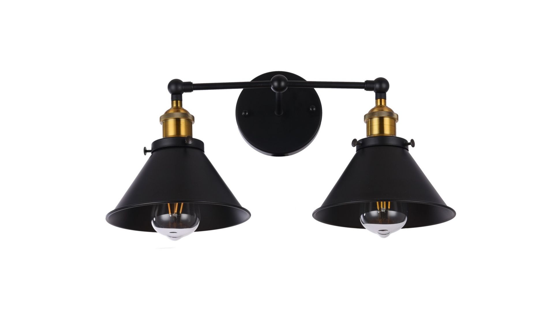 KINKIET LAMPA ŚCIENNA LOFT CZARNA GUBI DUO LUMINA DECO