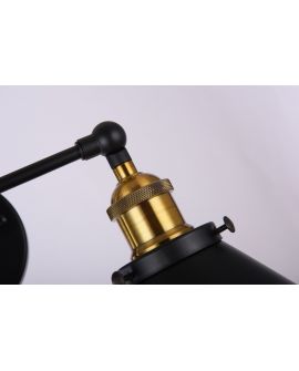 KINKIET LAMPA ŚCIENNA LOFT CZARNA GUBI DUO LUMINA DECO