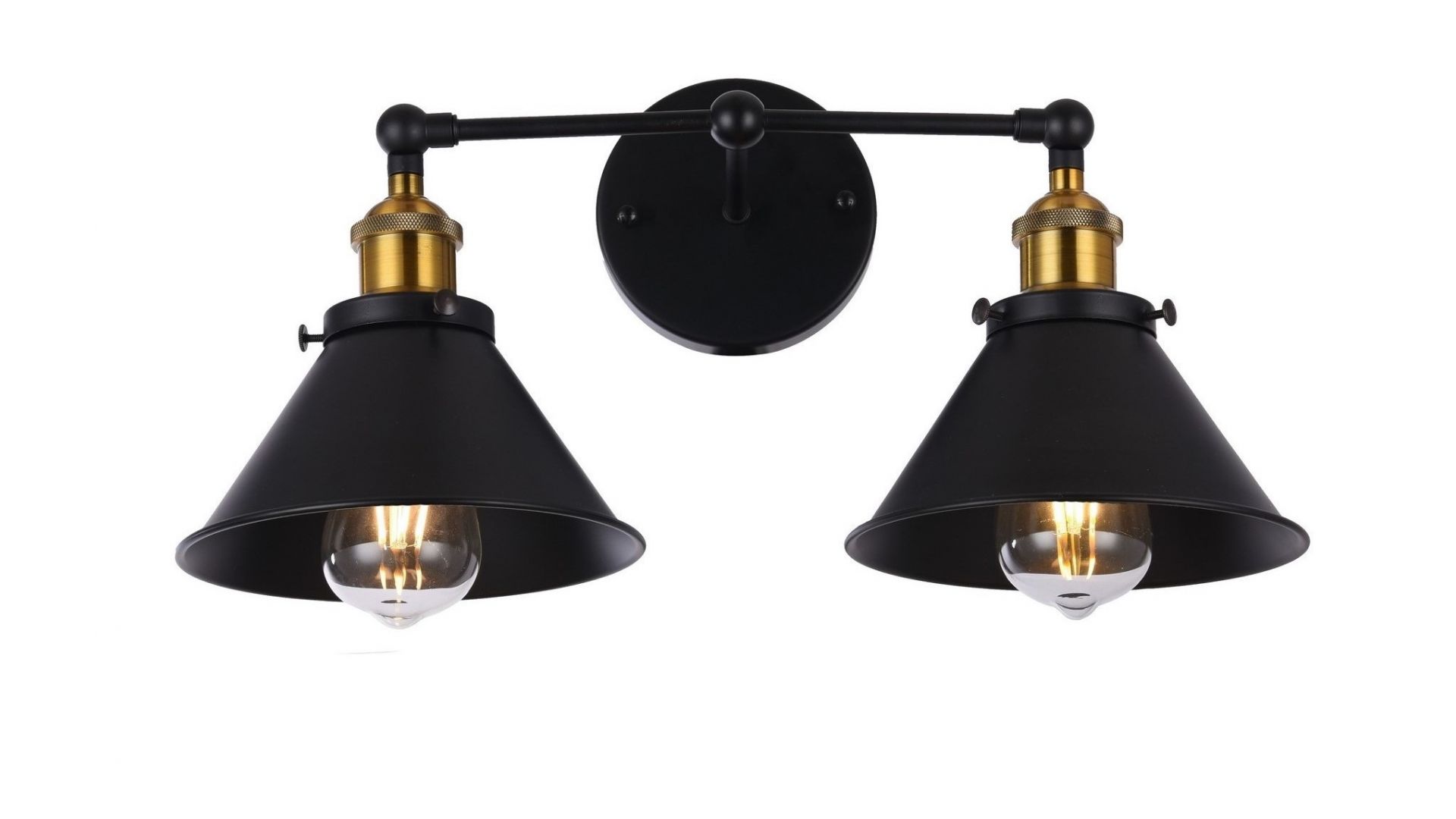 KINKIET LAMPA ŚCIENNA LOFT CZARNA GUBI DUO LUMINA DECO