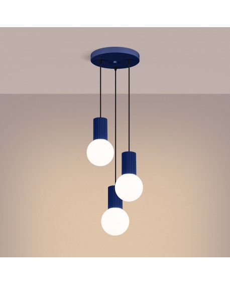 Lampa wisząca HALO 3P ultramaryna Sollux SL.1740