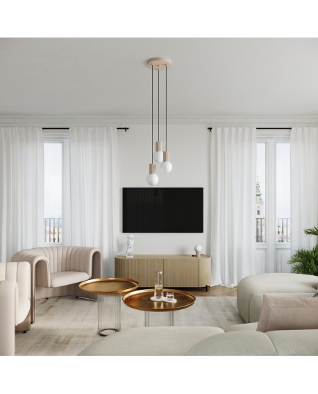 Lampa wisząca HALO 3P taupe Sollux SL.1745