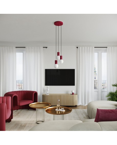 Lampa wisząca HALO 1 burgund Sollux SL.1749
