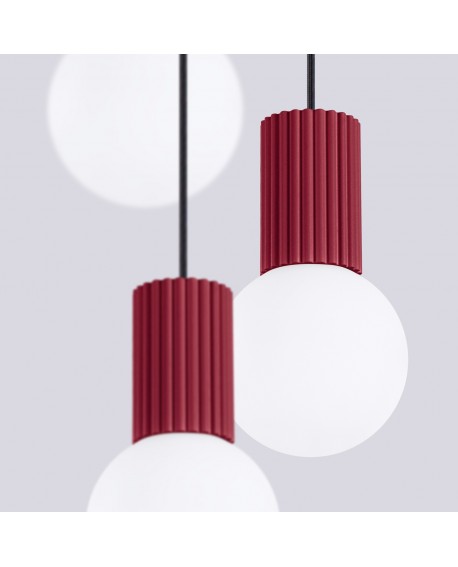 Lampa wisząca HALO 3P burgund Sollux SL.1750