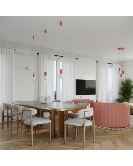 Lampa wisząca HALO 1 brzoskwiniowa Sollux SL.1754
