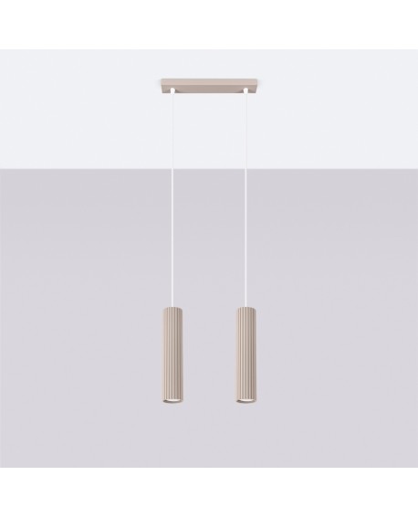Lampa wisząca KARBON 2 taupe Sollux SL.1773