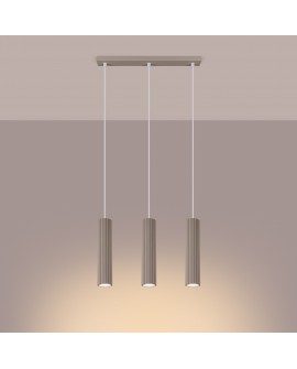 Lampa wisząca KARBON 3L taupe Sollux SL.1774