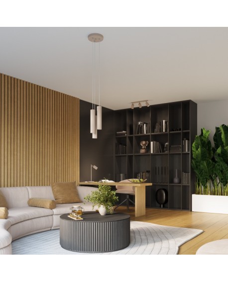 Lampa wisząca KARBON 3P taupe Sollux SL.1775