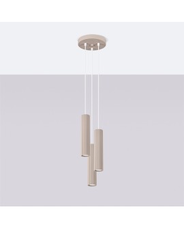 Lampa wisząca KARBON 3P taupe Sollux SL.1775