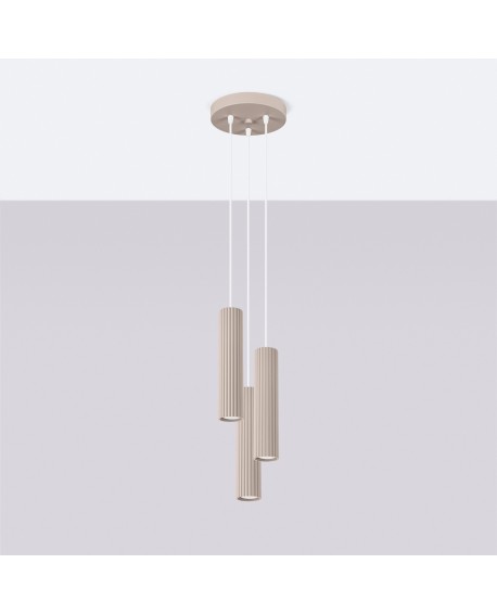 Lampa wisząca KARBON 3P taupe Sollux SL.1775