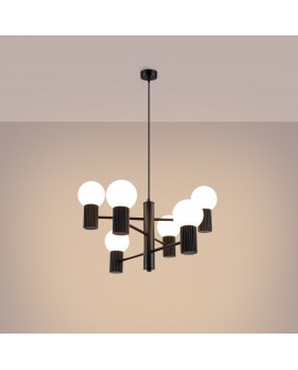 Żyrandol HALO 6 czarny Sollux SL.1830