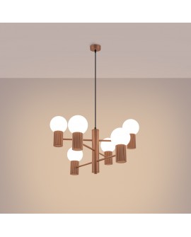 Żyrandol HALO 6 mocca Sollux SL.1834