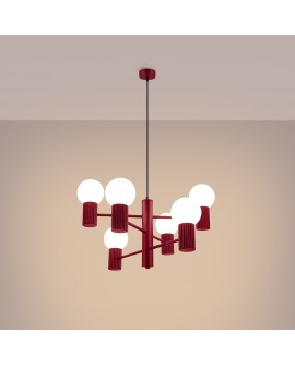 Żyrandol HALO 6 burgund Sollux SL.1837