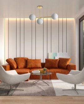 LAMPA SUFITOWA WISZĄCA PLAFON NOWOCZESNA ZŁOTO KLASYCZNE BIAŁE KULE LEDO 3