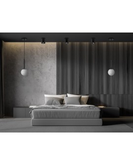 LAMPA WISZĄCA SUFITOWA NOWOCZESNA CZARNA BIAŁA KULA LEDO W1