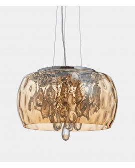 NOWOCZESNA LAMPA WISZĄCA BURSZTYNOWA RUBINA D50