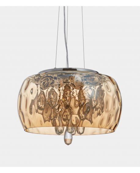 NOWOCZESNA LAMPA WISZĄCA BURSZTYNOWA RUBINA D50