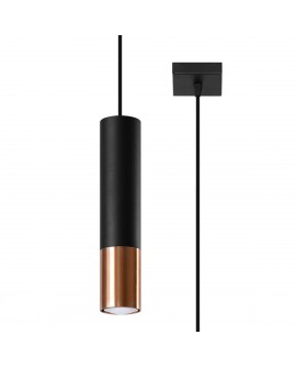 Lampa wisząca LOOPEZ 1 czarny/miedź Sollux SL.0946