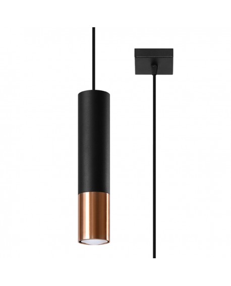 Lampa wisząca LOOPEZ 1 czarny/miedź Sollux SL.0946