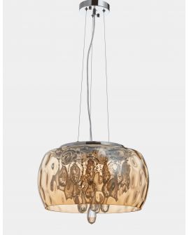 NOWOCZESNA LAMPA WISZĄCA BURSZTYNOWA RUBINA D50