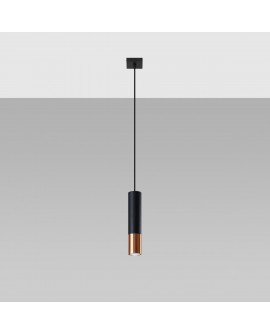 Lampa wisząca LOOPEZ 1 czarny/miedź Sollux SL.0946
