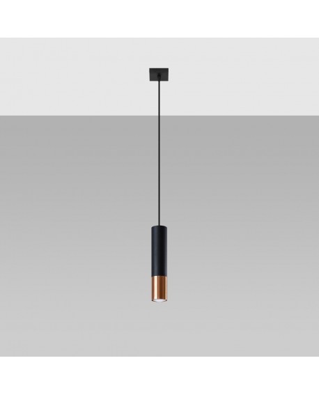 Lampa wisząca LOOPEZ 1 czarny/miedź Sollux SL.0946