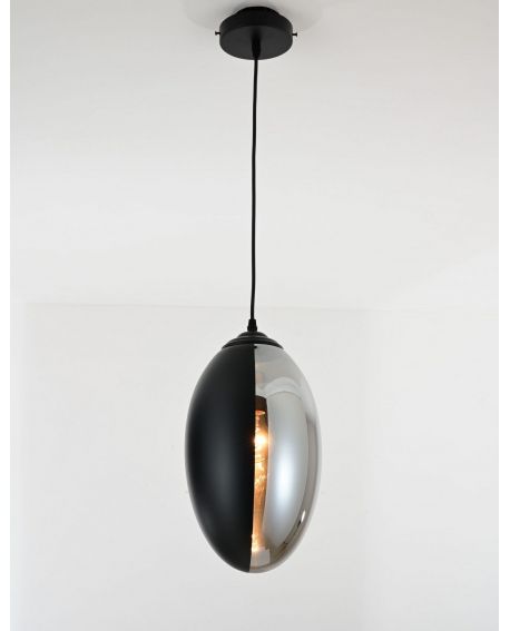 NOWOCZESNA LAMPA WISZĄCA LOFT CZARNO-DYMIONA CARLTON LUMINA DECO