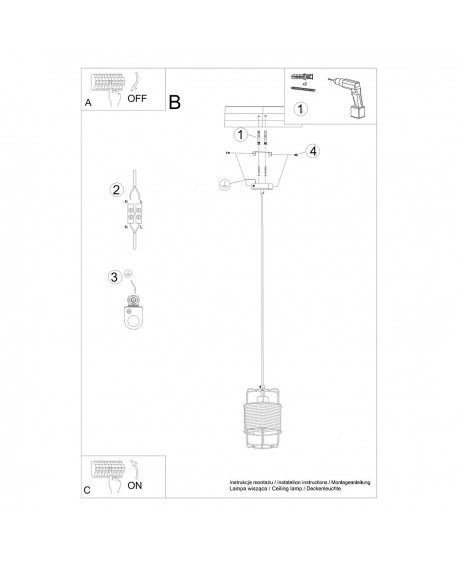 Lampa wisząca GIZUR 1 Sollux SL.1300