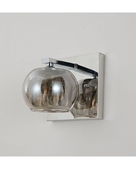 LAMPA ŚCIENNA KINKIET NOWOCZESNY CHROMOWANY TOSSO W1 LUMINA DECO