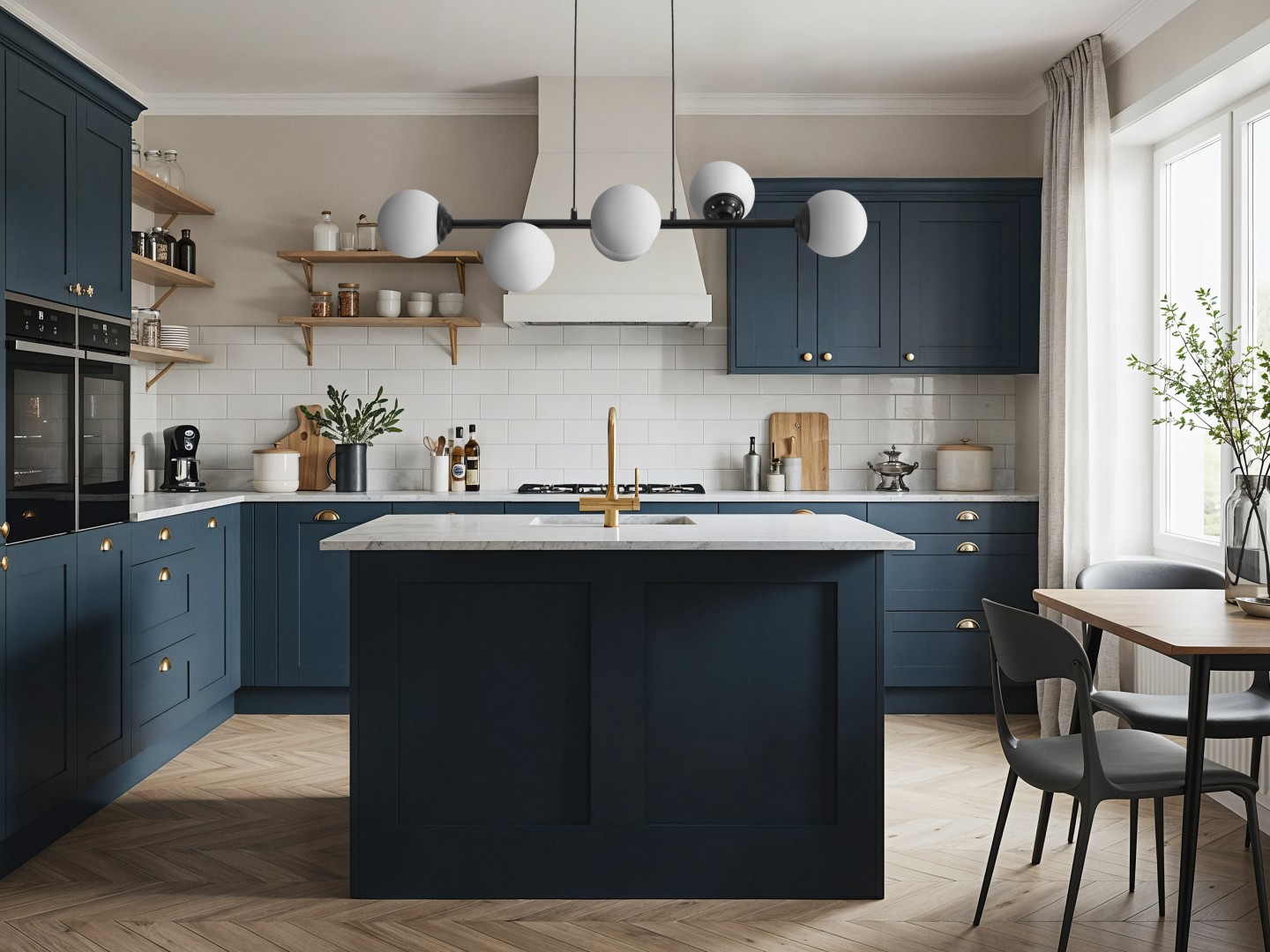 designerska lampa sufitowa w kolorze czarnym z kulami szkło mleczne FINO 6 od Lampit oświetlenie do jadalni i salonu