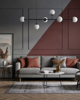 LAMPA WISZĄCA SUFITOWA NOWOCZESNA CZARNA BIAŁE KULE FINO 6