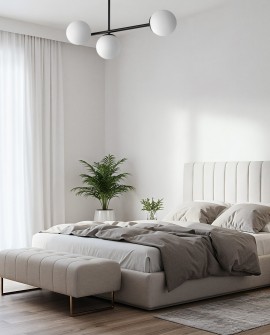 LAMPA SUFITOWA WISZĄCA PLAFON NOWOCZESNA CZARNA BIAŁE KULE LEDO 3