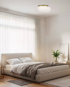 LAMPA SUFITOWA PLAFON NOWOCZESNA BIAŁO-ZŁOTA BIANTE D28 LUMINA DECO