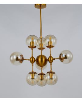 NOWOCZESNA LAMPA WISZĄCA MOSIĘŻNA GALA W10 LUMINA DECO