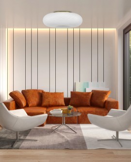 LAMPA SUFITOWA PLAFON NOWOCZESNA BIAŁO-ZŁOTA MONARTE D38 LUMINA DECO