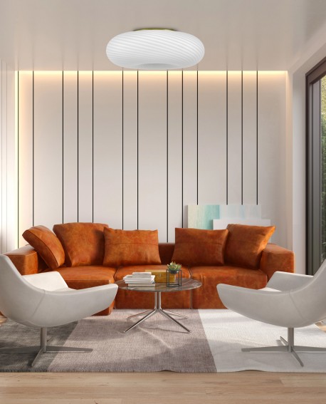 LAMPA SUFITOWA PLAFON NOWOCZESNA BIAŁO-ZŁOTA MONARTE D38 LUMINA DECO