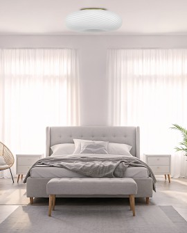 LAMPA SUFITOWA PLAFON NOWOCZESNA BIAŁO-ZŁOTA MONARTE D38 LUMINA DECO