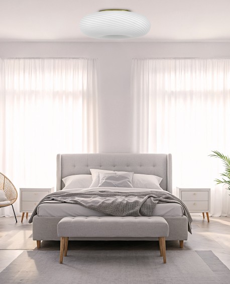 LAMPA SUFITOWA PLAFON NOWOCZESNA BIAŁO-ZŁOTA MONARTE D38 LUMINA DECO