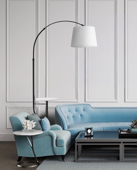 LAMPA STOJĄCA PODŁOGOWA CZARNO-BIAŁA MADEO LUMINA DECO