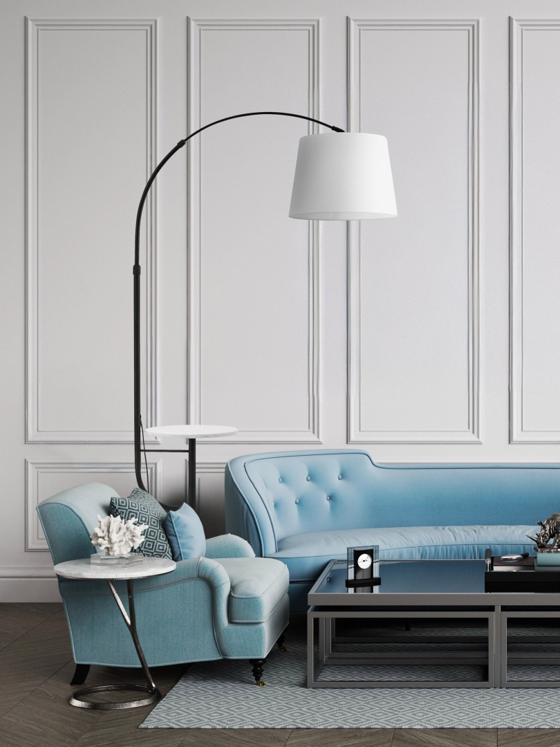 LAMPA STOJĄCA PODŁOGOWA CZARNO-BIAŁA MADEO LUMINA DECO