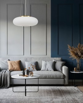 LAMPA WISZĄCA SUFITOWA NOWOCZESNA BIAŁO-ZŁOTA BIANTE D38 LUMINA DECO