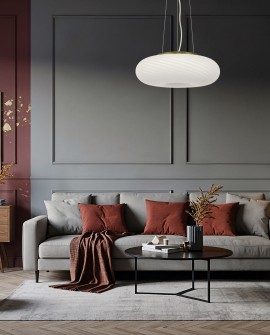 LAMPA WISZĄCA SUFITOWA NOWOCZESNA BIAŁO-ZŁOTA MONARTE D38 LUMINA DECO