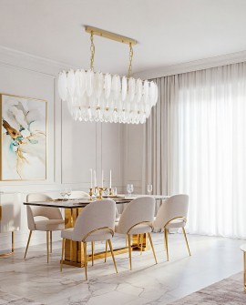 ŻYRANDOL LAMPA WISZĄCA NOWOCZESNA BIAŁO-ZŁOTA CAVALINI LUMINA DECO