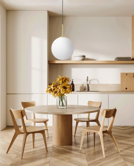 LAMPA WISZĄCA NOWOCZESNA ZŁOTO KLASYCZNE BIAŁA KULA FREDICA 30 LUMINA DECO