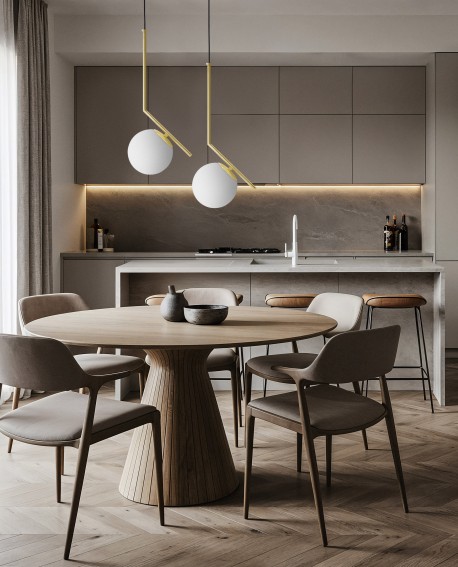 LAMPA WISZĄCA NOWOCZESNA ZŁOTO KLASYCZNE BIAŁA KULA SORENTO 15 LUMINA DECO