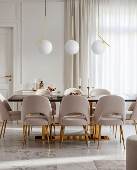 LAMPA WISZĄCA NOWOCZESNA ZŁOTO KLASYCZNE BIAŁA KULA SORENTO 20 LUMINA DECO