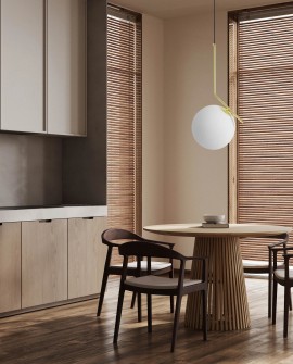 LAMPA WISZĄCA NOWOCZESNA ZŁOTO KLASYCZNE BIAŁA KULA SORENTO 25 LUMINA DECO