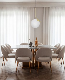LAMPA WISZĄCA NOWOCZESNA ZŁOTO KLASYCZNE BIAŁA KULA SORENTO 30 LUMINA DECO