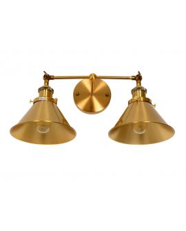 KINKIET LAMPA ŚCIENNA LOFT ZŁOTO SZCZOTKOWANE GUBI DUO LUMINA DECO