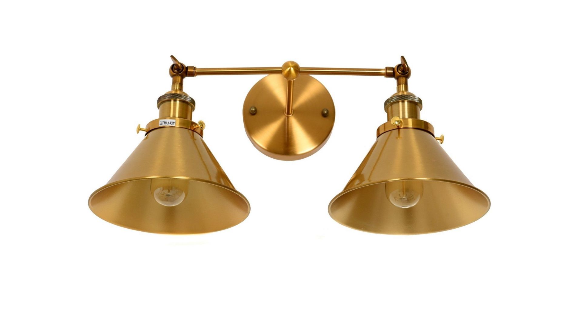 KINKIET LAMPA ŚCIENNA LOFT ZŁOTO SZCZOTKOWANE GUBI DUO LUMINA DECO